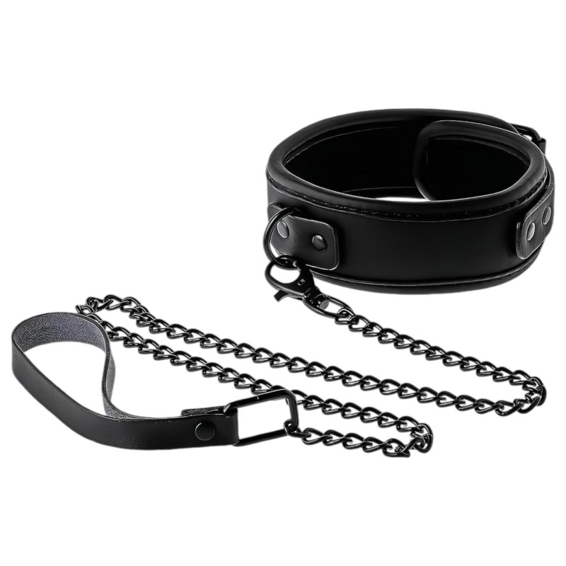 Blaze - nyakörv és póráz, bondage szett (fekete) 160417 termék bemutató kép
