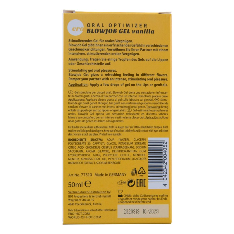 Blowjob Gel - orál síkosító gél - vanília (50ml) 91611 termék bemutató kép