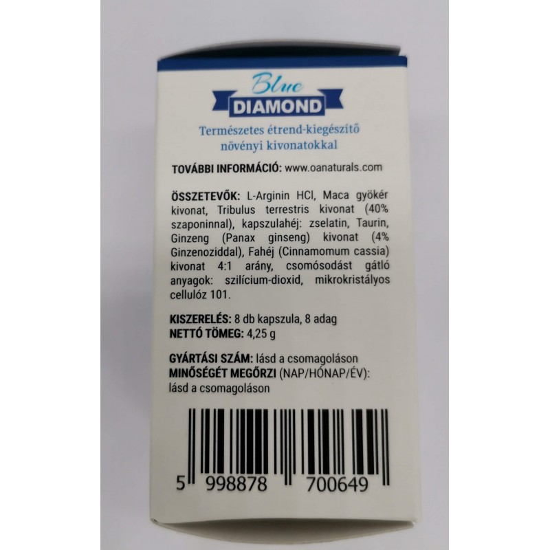 Blue Diamond - természetes étrend kiegészítő férfiaknak (8db) 80718 termék bemutató kép