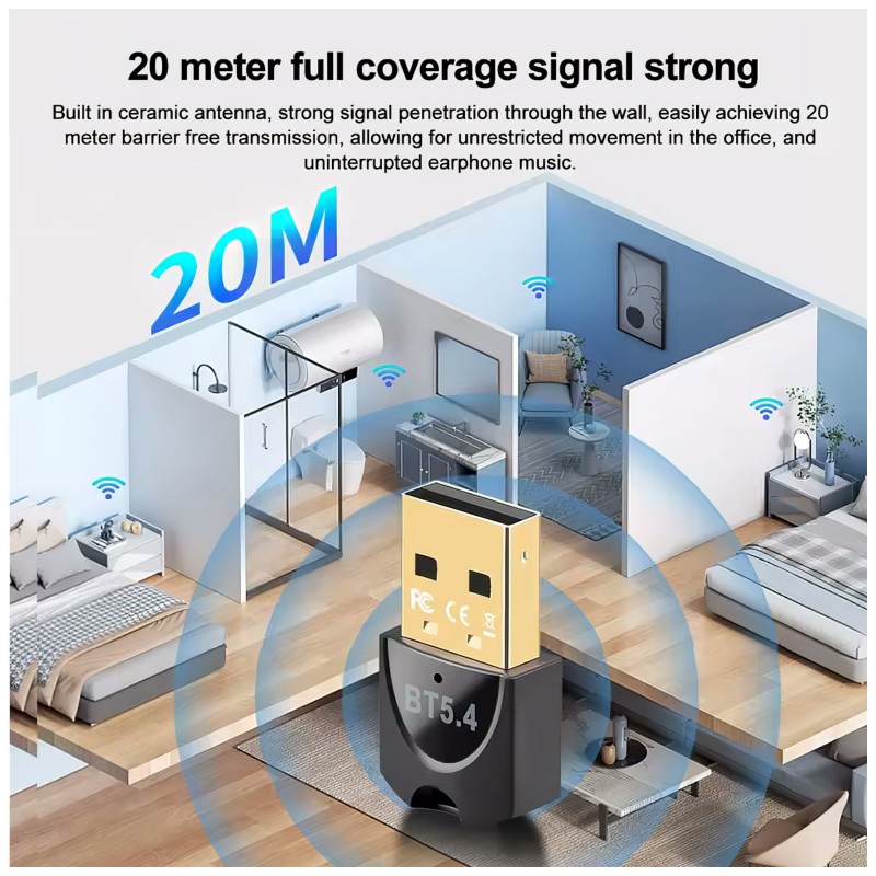 Bluetooth 5.4 USB adapter 7 eszközig 119493 termék bemutató kép