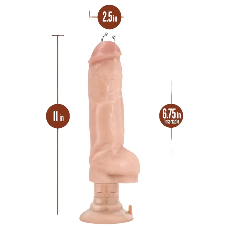 Blush Bad Boy - piercinges vibrátor - 33 cm (testszínű) 142781 termék bemutató kép