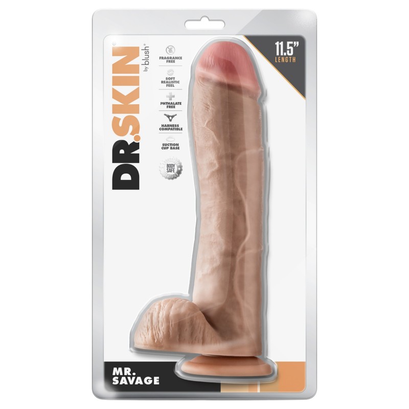 Blush Dr. Skin - élethű dildó herékkel (testszínű) 139570 termék bemutató kép