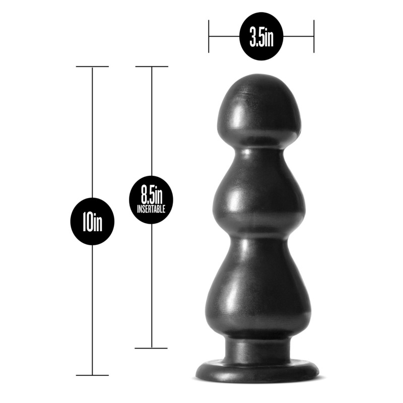 Blush Jet - tapadótalpas, gyöngyös dildó (fekete) 123980 termék bemutató kép