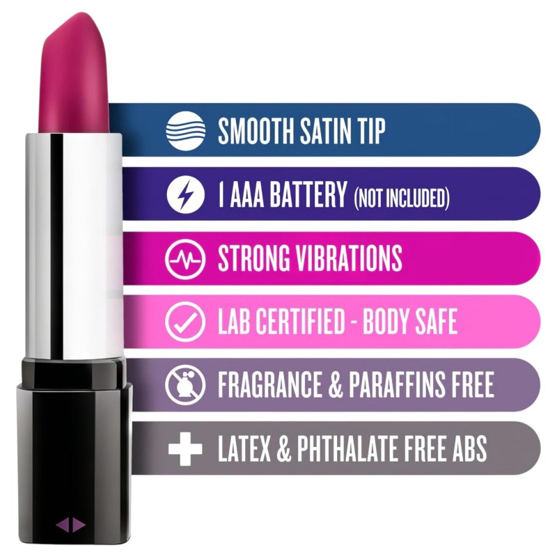 Blush Lipstick Rosé - rúzs vibrátor (fekete-pink) 168564 termék bemutató kép