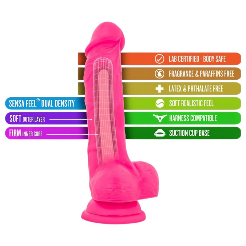 Blush Neo - tapadókorongos dildó - 19 cm (pink) 134281 termék bemutató kép