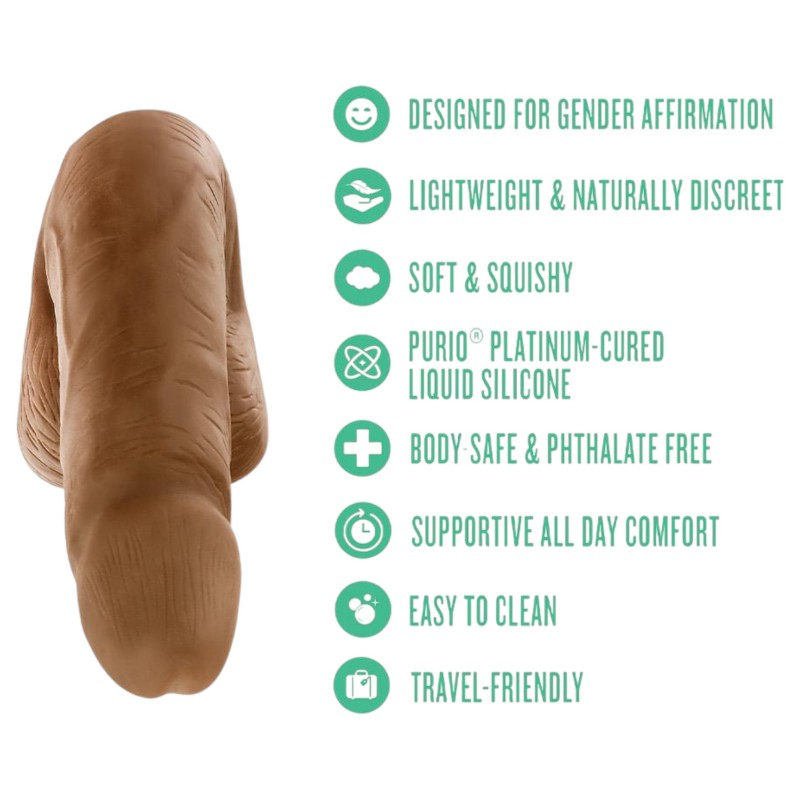Blush UrSelf Affirm - élethű packer barna műpénisz (13 cm) 154137 termék bemutató kép