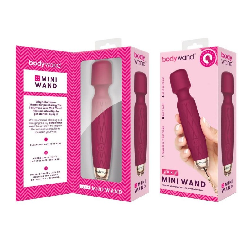 Bodywand Luxe - akkus, mini masszírozó vibrátor (sötétpink) 31776 termék bemutató kép