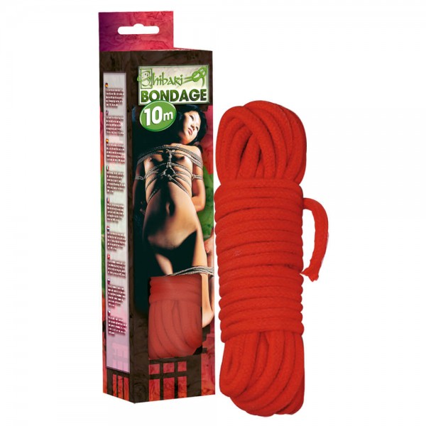 Shibari Bondage kötél - 10m (piros)