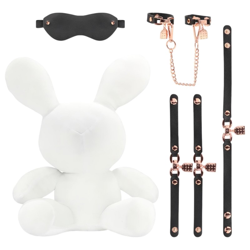 Bondage Rabbit - BDSM nyuszi plüss, vicces ajándék (fehér) 164723 termék bemutató kép