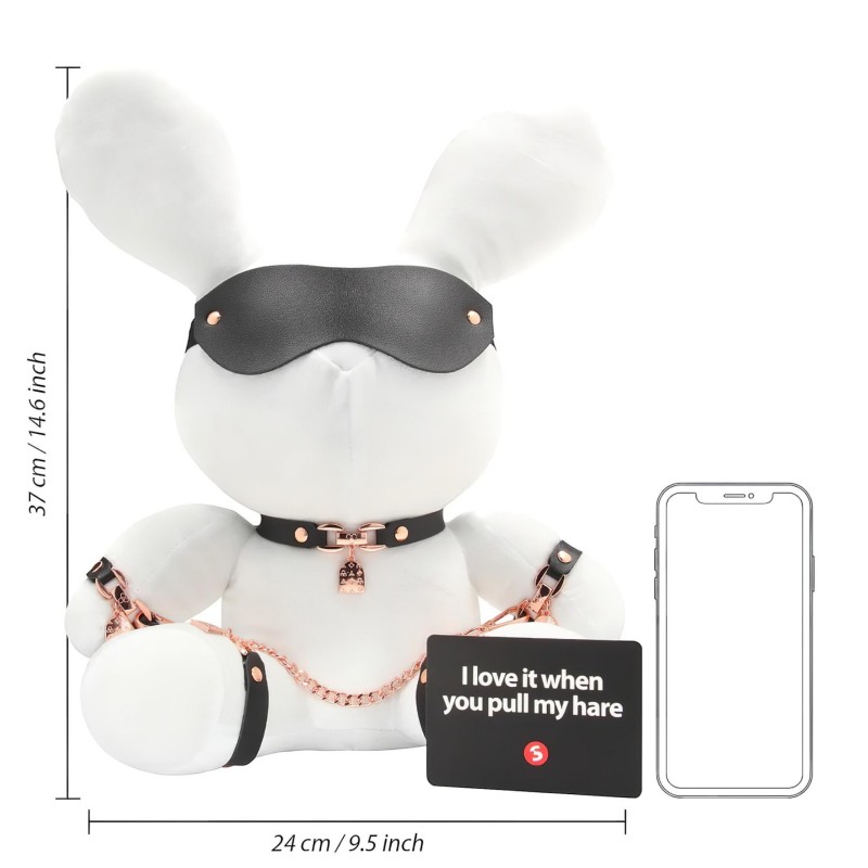 Bondage Rabbit - BDSM nyuszi plüss, vicces ajándék (fehér) 164725 termék bemutató kép