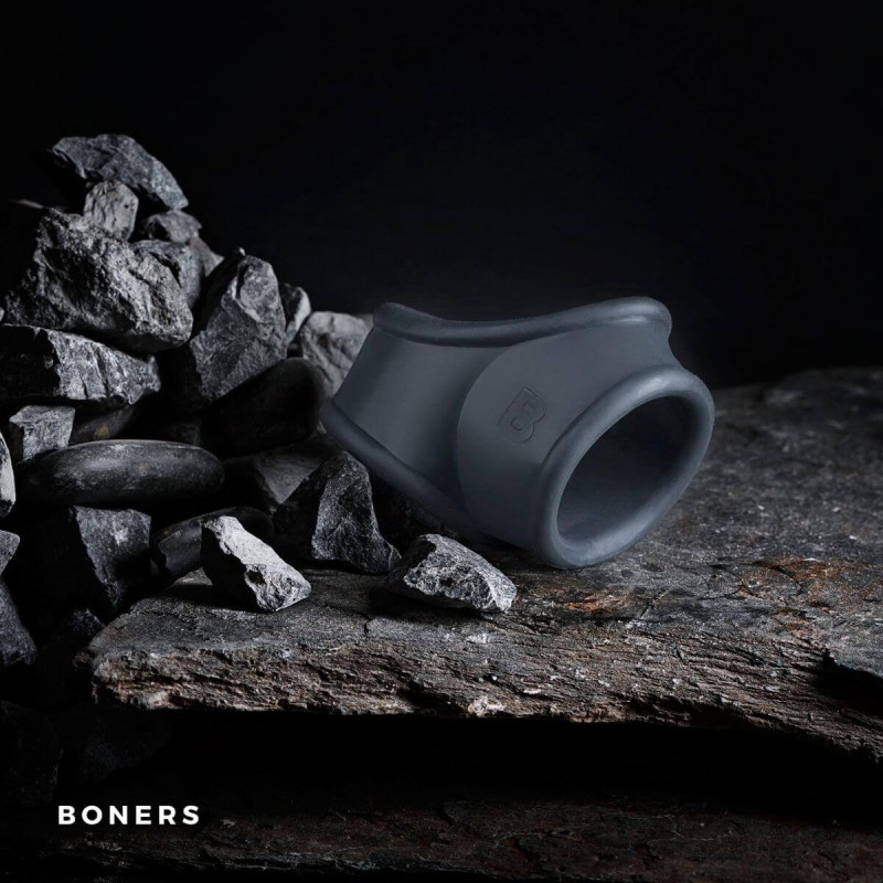 Boners Cocksling - péniszgyűrű és herenyújtó-gyűrű (szürke) 49778 termék bemutató kép