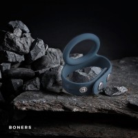 Boners Strap L - péniszgyűrű és heregyűrű egyben (szürke) 48475 termék bemutató kép