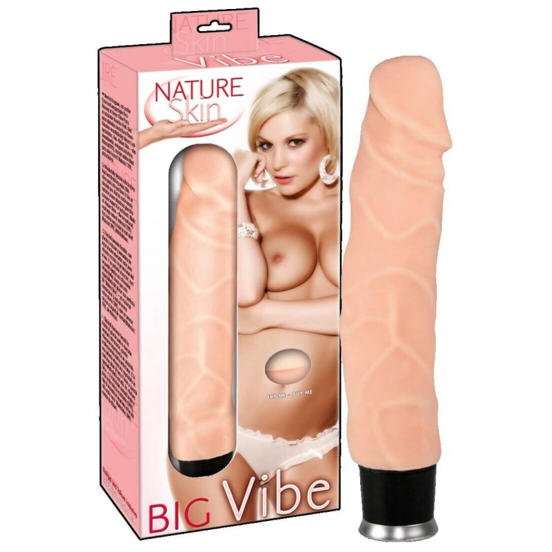 Nature Skin - élethű vibrátor - natúr (23cm) 5147 termék bemutató kép