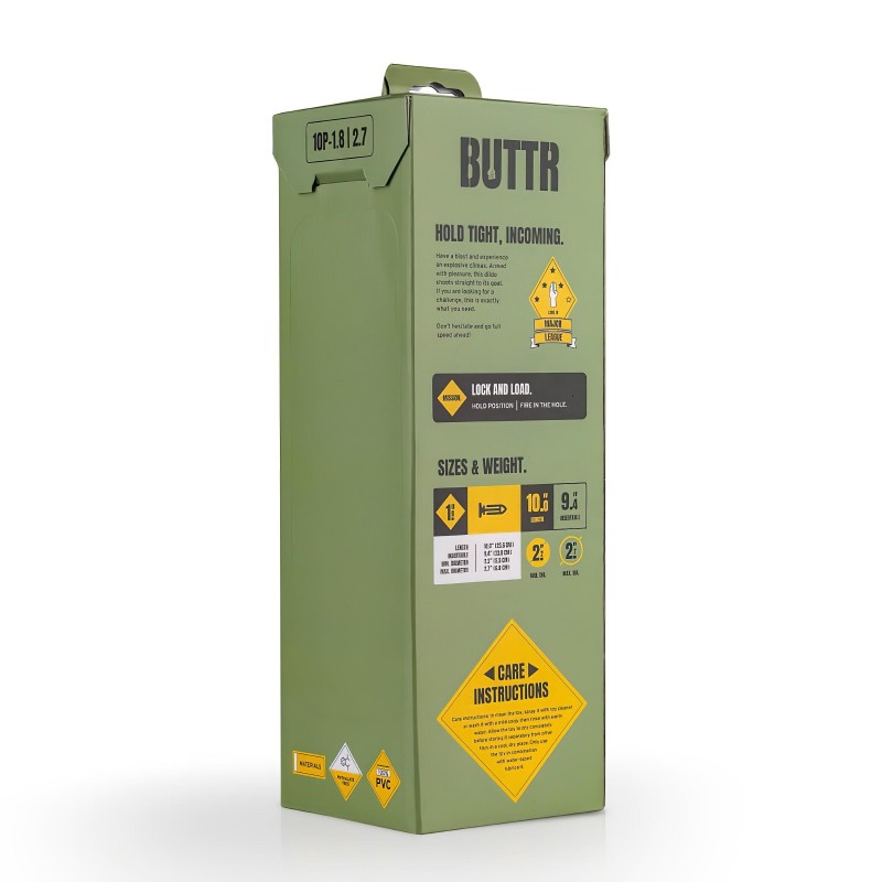 BUTTR 10 Punder - tapadókorongos nagy dildó (fekete) 106303 termék bemutató kép