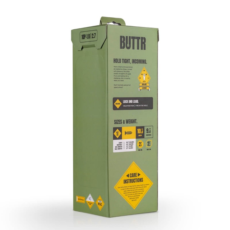 BUTTR 10 Punder - tapadókorongos nagy dildó (fekete) 36106 termék bemutató kép