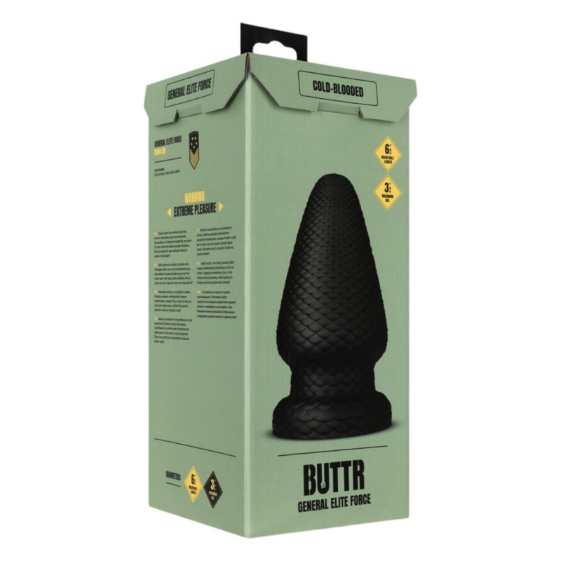 BUTTR Cold Blooded - nagy anál plug (fekete) 97025 termék bemutató kép