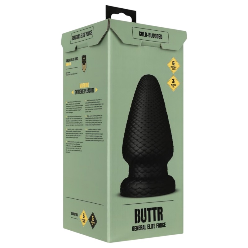BUTTR Cold Blooded - nagy anál plug (fekete) 99559 termék bemutató kép