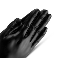 BUTTR Double Trouble - tapadótalpas dupla kézfej dildó (fekete) 36117 termék bemutató kép