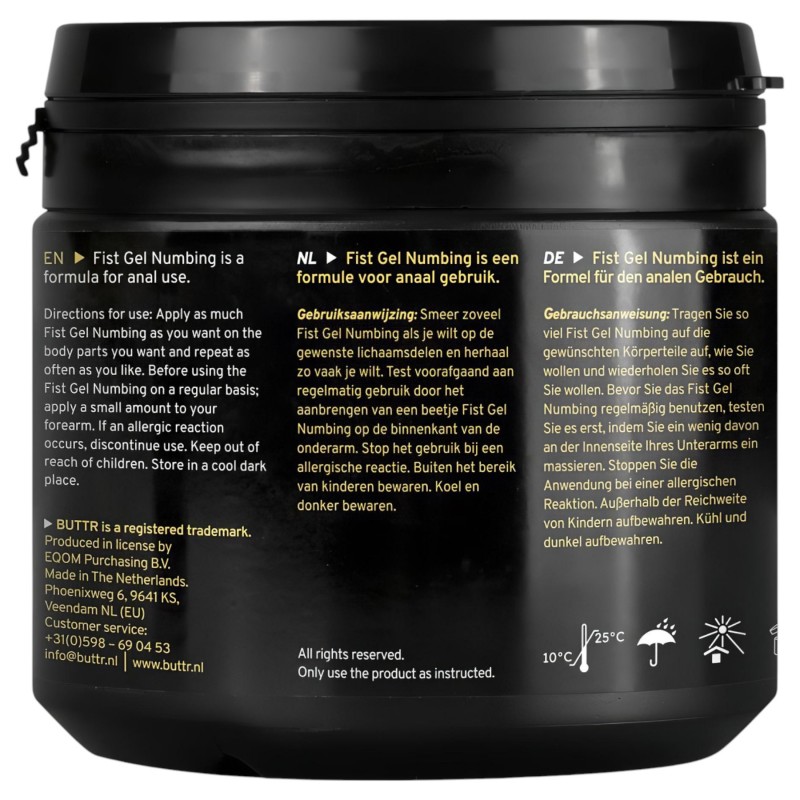 BUTTR - érzéstelenítő öklöző (fisting) gél (500ml) 116120 termék bemutató kép