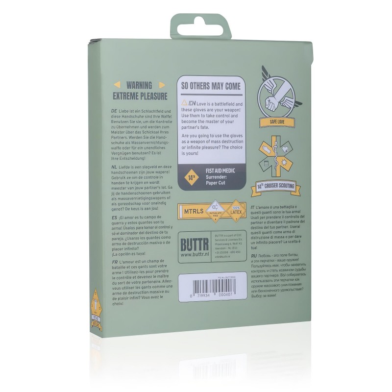 BUTTR Gauntlets - latex fisting, ökölszex kesztyű (fekete) 109746 termék bemutató kép