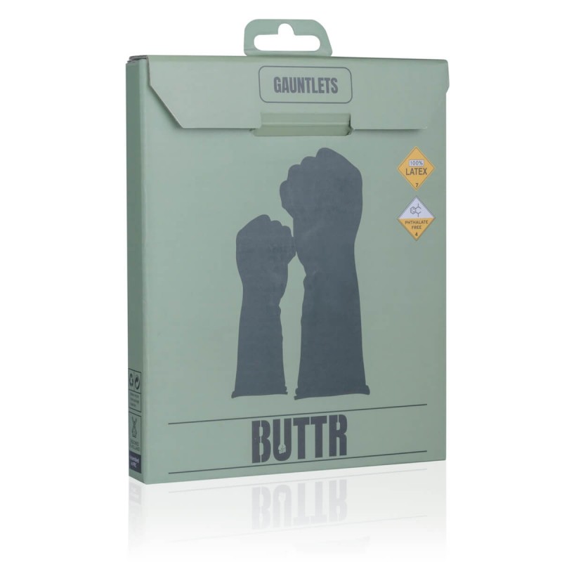 BUTTR Gauntlets - latex öklöző kesztyű (fekete) 34503 termék bemutató kép