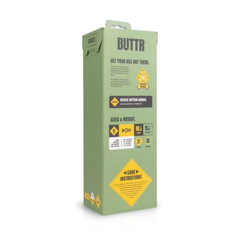 BUTTR Tactical I - tapadókorongos dildó (fekete) 105786 termék bemutató kép