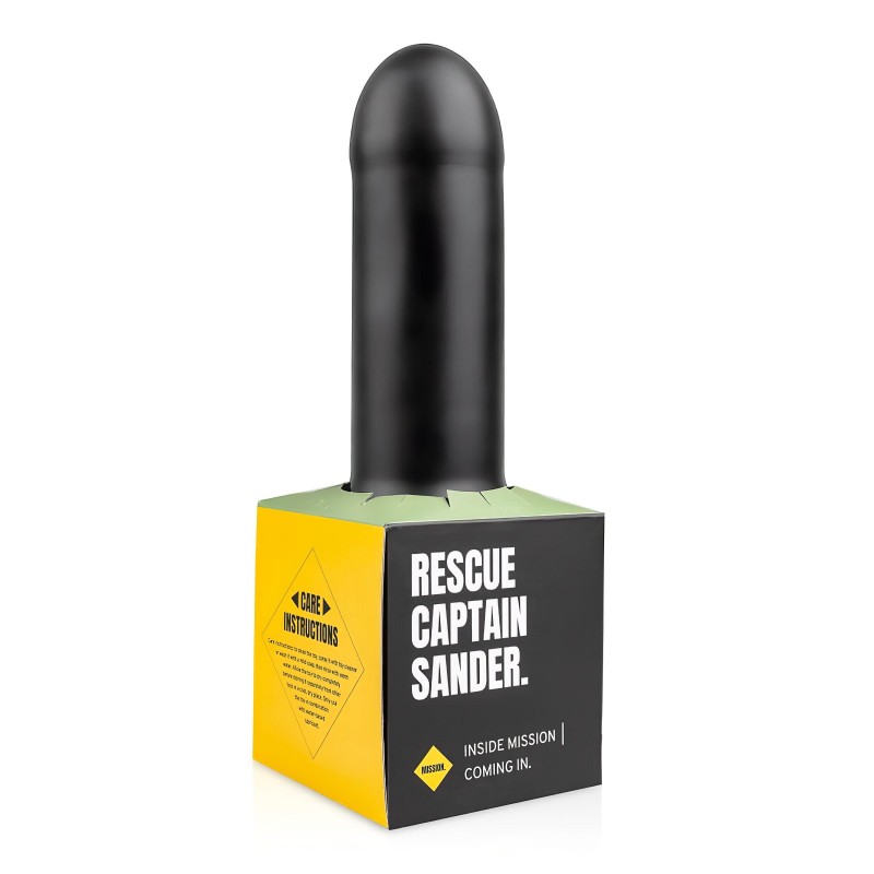 BUTTR Tactical I - tapadókorongos dildó (fekete) 105789 termék bemutató kép