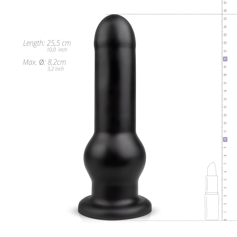 BUTTR Tactical I - tapadókorongos dildó (fekete) 105790 termék bemutató kép