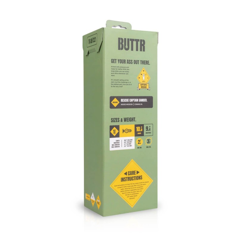 BUTTR Tactical I - tapadókorongos dildó (fekete) 34542 termék bemutató kép