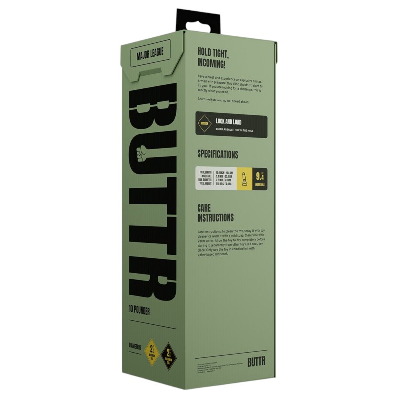 BUTTR Tactical II - óriás anál plug (fekete) - 26 cm 153989 termék bemutató kép