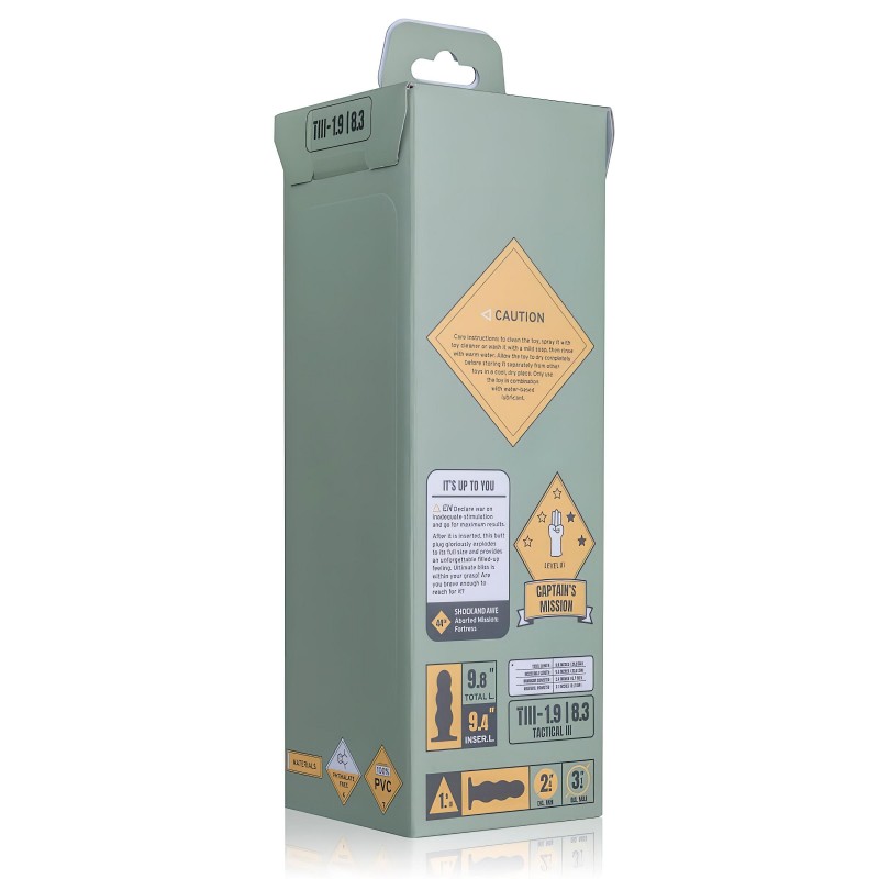 BUTTR Tactical III - tapadókorongos dildó (fekete) 105773 termék bemutató kép