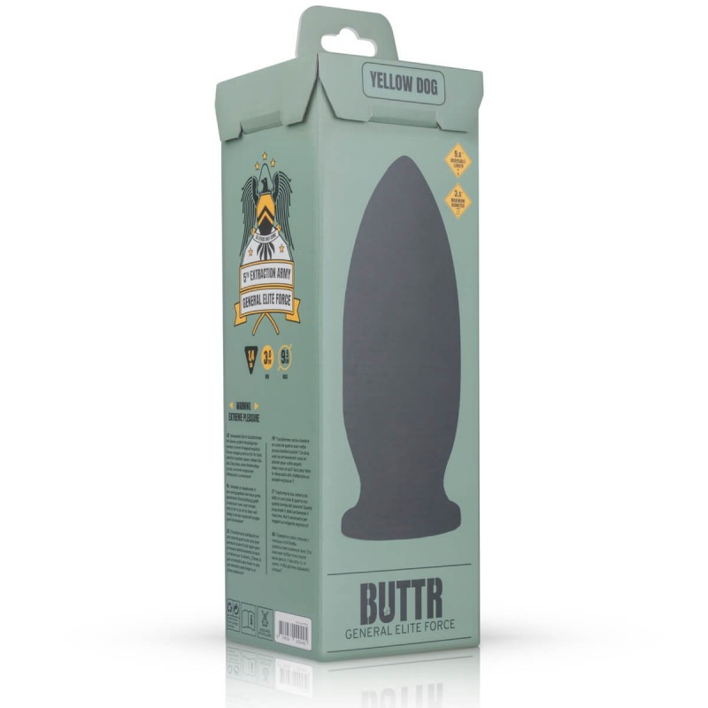 BUTTR Yellow Dog - tapadókorongos dildó (fekete) 34548 termék bemutató kép