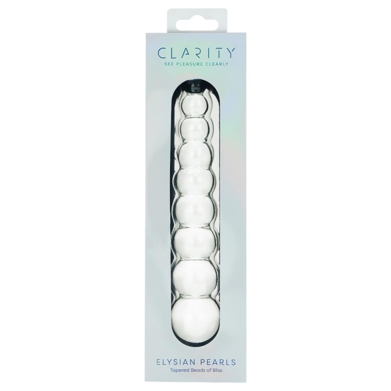 Clarity Elysian Pearls - gyöngyös üveg dildó (átlátszó) 167294 termék bemutató kép