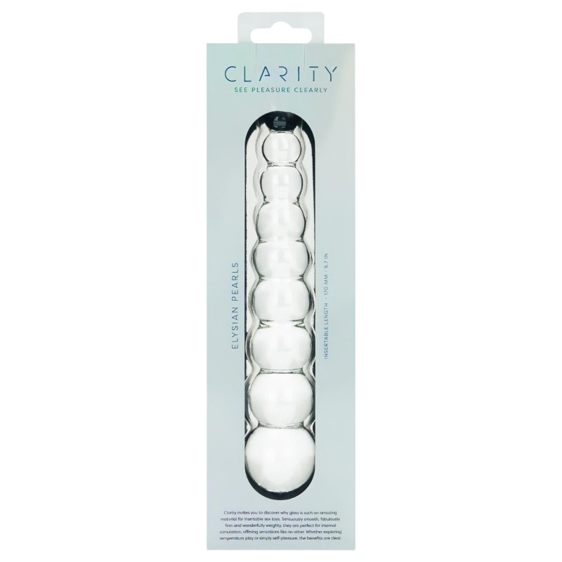 Clarity Elysian Pearls - gyöngyös üveg dildó (átlátszó) 167295 termék bemutató kép