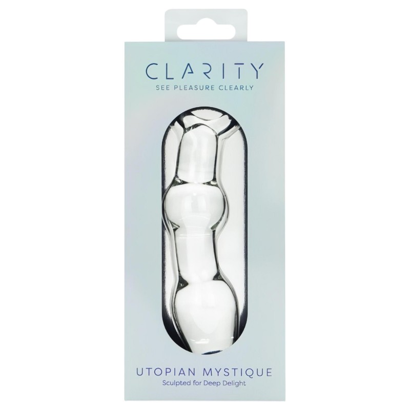 Clarity Utopian Mystique - bordázott üveg análdildó (átlátszó) 147756 termék bemutató kép