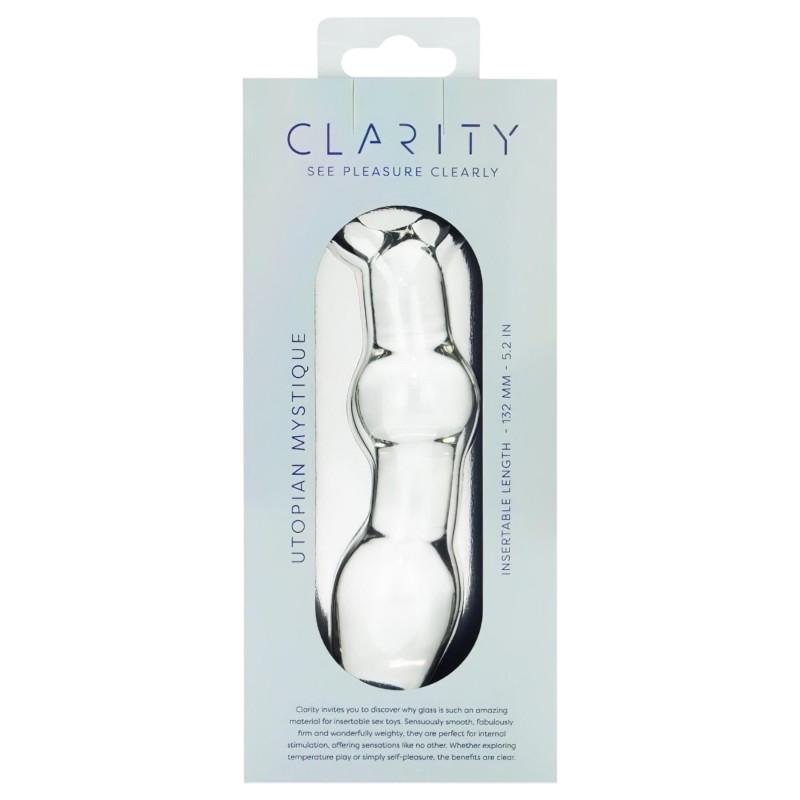 Clarity Utopian Mystique - bordázott üveg análdildó (átlátszó) 147757 termék bemutató kép