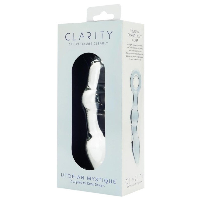 Clarity Utopian Mystique - bordázott üveg análdildó (átlátszó) 147758 termék bemutató kép