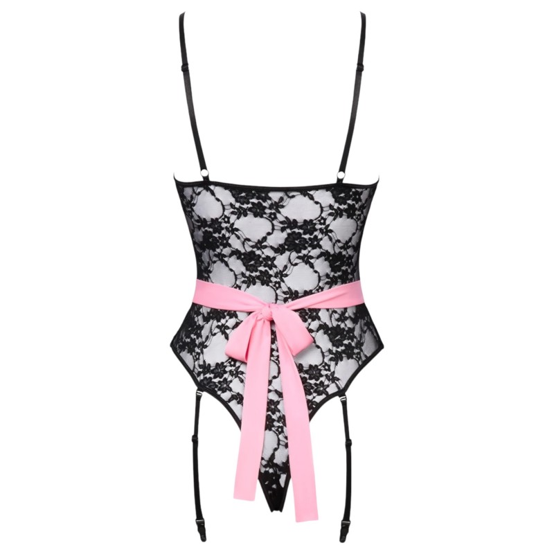 Cottelli - átlátszó szobalány jelmez (fekete-pink) 108029 termék bemutató kép