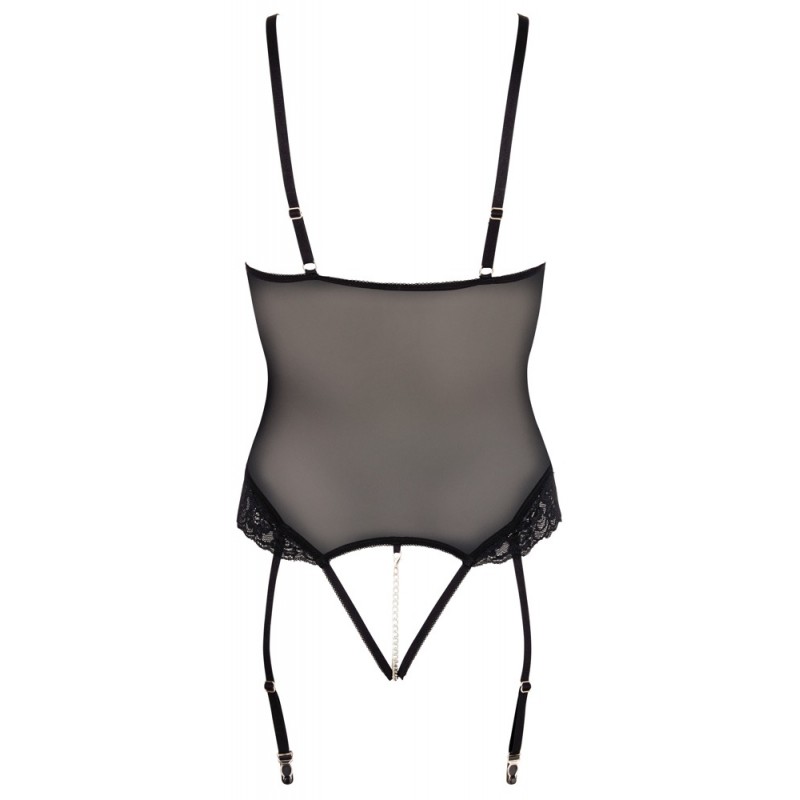 Cottelli Bondage - fém gyűrűs body és kar bilincs (fekete) 21880 termék bemutató kép