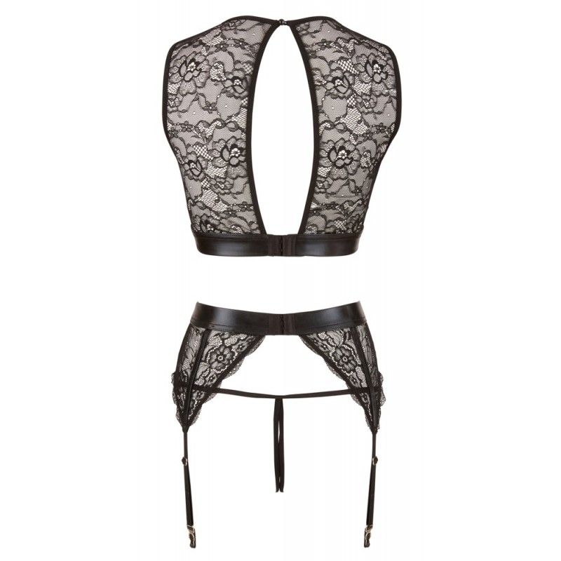 Cottelli Bondage - csipkés fehérnemű szett (4 részes) 79334 termék bemutató kép