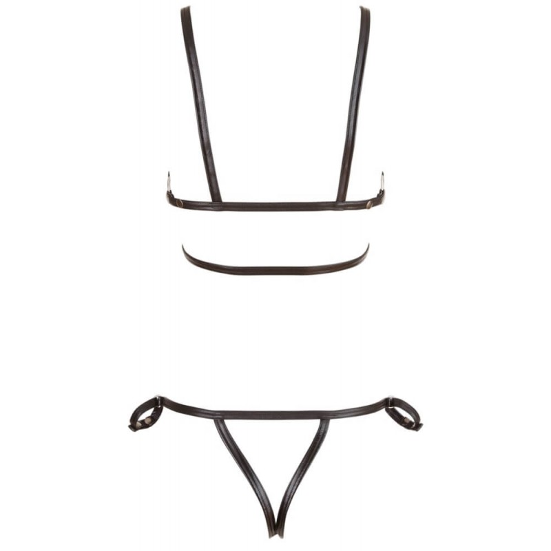 Cottelli Bondage - fényes dísz testhám bikini (fekete) 70909 termék bemutató kép
