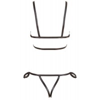 Cottelli Bondage - fényes dísz testhám bikini (fekete) 79171 termék bemutató kép