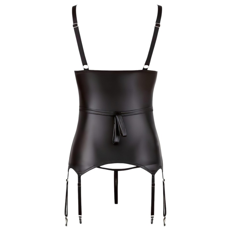 Cottelli Bondage - fényes, mellemelős felső bilinccsel (fekete) 109793 termék bemutató kép