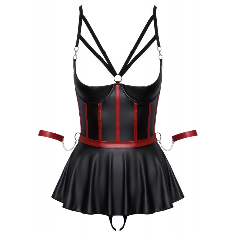 Cottelli Bondage - fényes szett és kar bilincs (fekete) 109930 termék bemutató kép