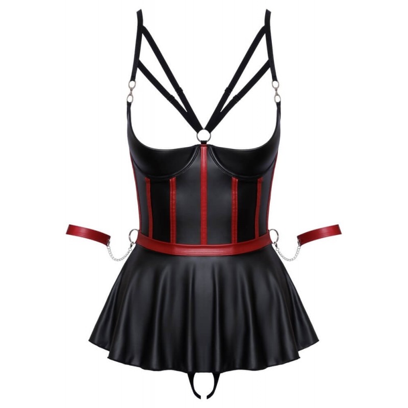 Cottelli Bondage - fényes szett és kar bilincs (fekete) 80272 termék bemutató kép