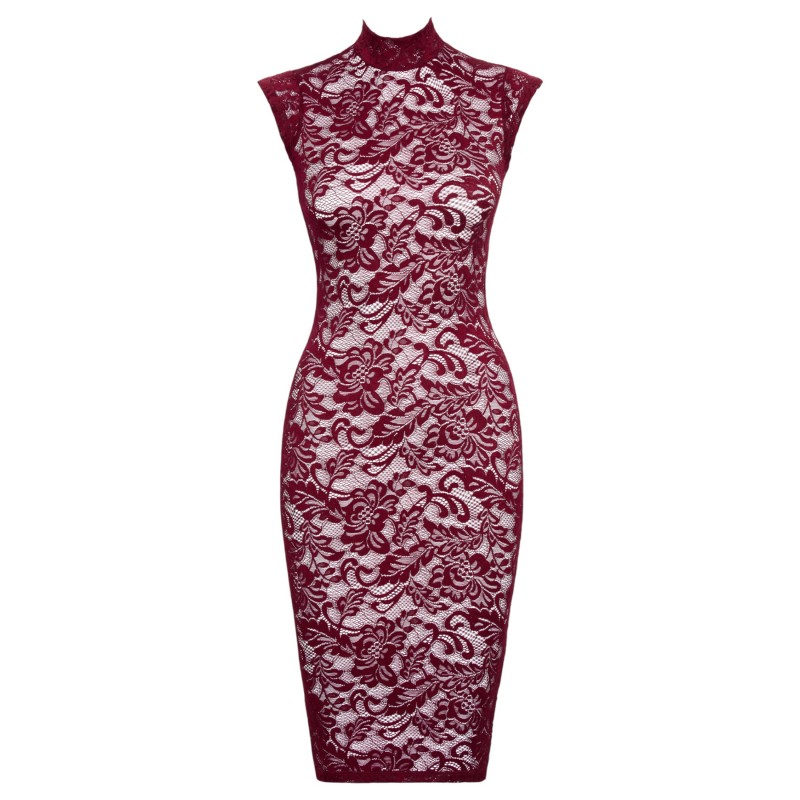 Cottelli - csipkés áttetsző ruha (bordó) 125314 termék bemutató kép