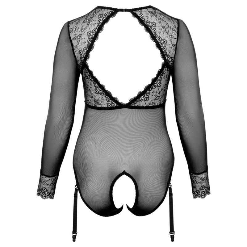 Cottelli Curves - áttetsző body nőknek (fekete) 165315 termék bemutató kép
