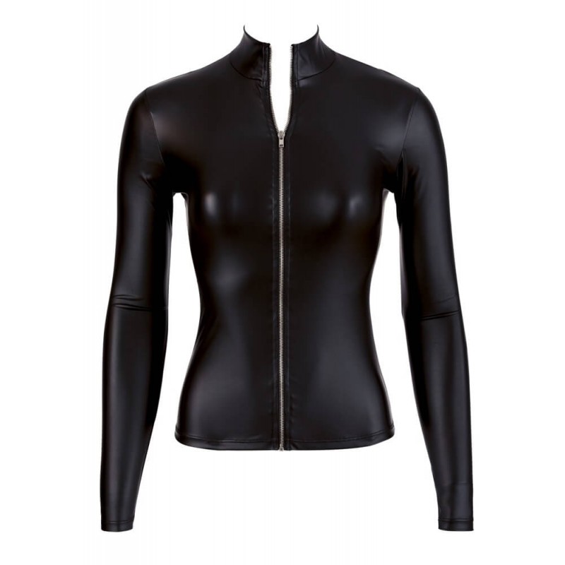 Cottelli - fényes hosszúujjú női felső (fekete) 23393 termék bemutató kép