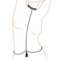 Cottelli - Gyöngyös dísz testhám nyakpánttal (fekete) 70852 termék bemutató kép