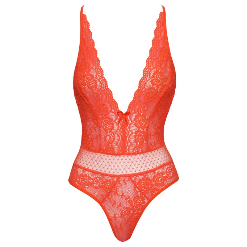 Cottelli - keresztpántos csipke body (piros) 122284 termék bemutató kép